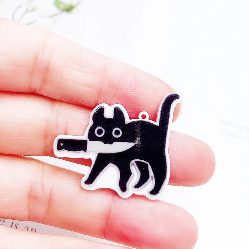 Подвески Акриловые 10 шт. подвески из эпоксидной смолы для кошек клоунов сережек