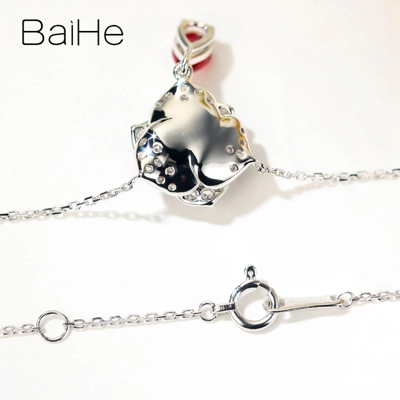 Женское колье из 18-каратного белого золота с натуральным Рубином 0 35 карат + 45 |