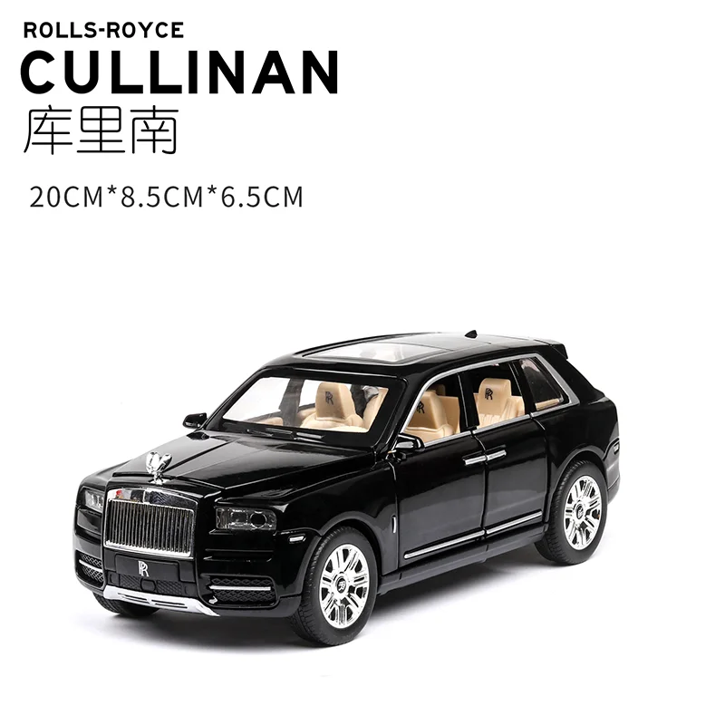 

Bisney 1/24 Rolls-Royce Cullinan Model Car Zinc Alloy Pull Back Toy Car with Sound Light for Kids Boys Girls Noble Luxury Gifts