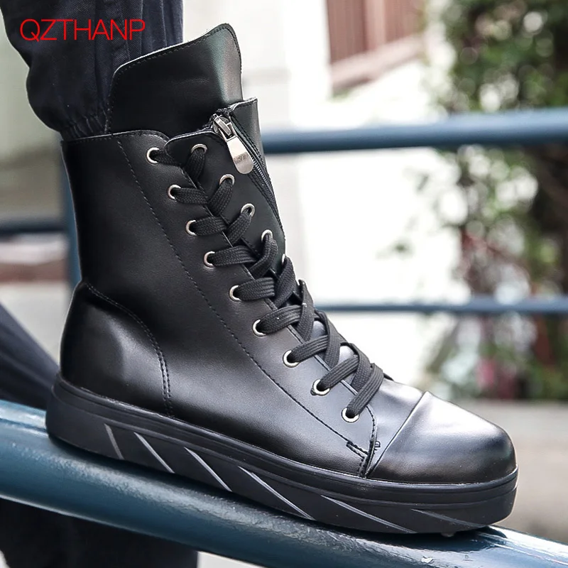 Мужские ботинки; botas hombre; Мужская обувь в стиле рок; повседневные водонепроницаемые ботинки из искусственной кожи; мужская обувь на плоской подошве для взрослых; Erkek Ayakkabi Kanye West