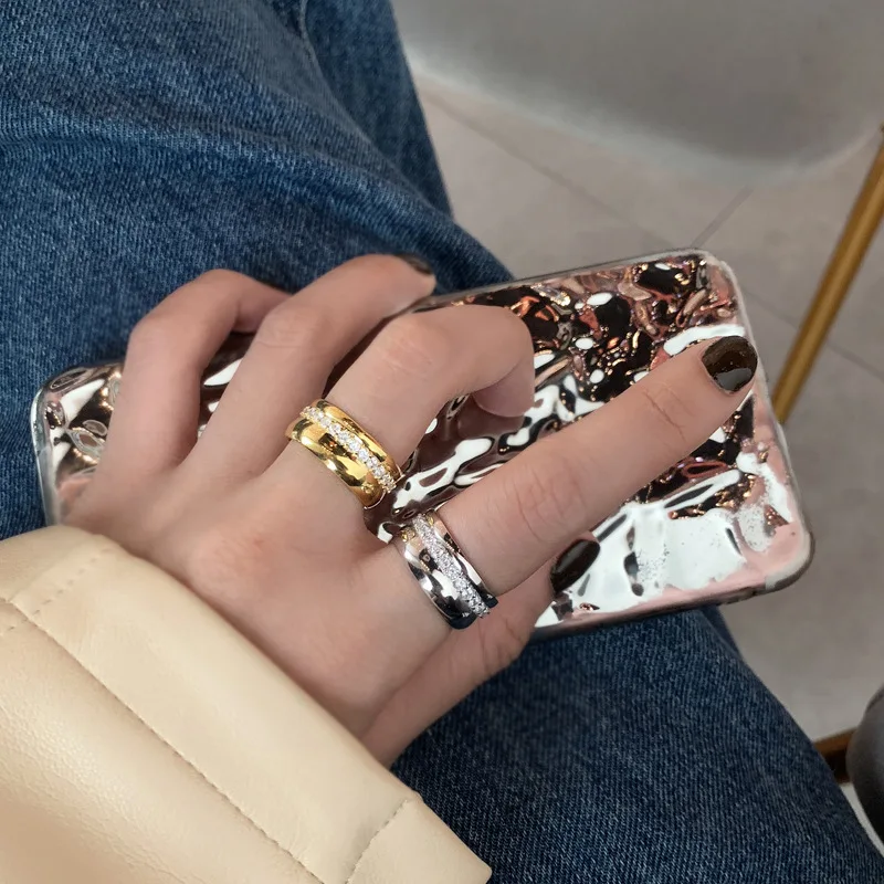 

Женское блестящее кольцо Silvology, широкие элегантные кольца из стерлингового серебра 925 пробы с фианитом, праздничные украшения 2020 года