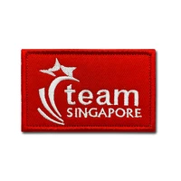 singapore team patches high quality embroidered military tactics badge hook loop armband 3d stick on jacket backpack