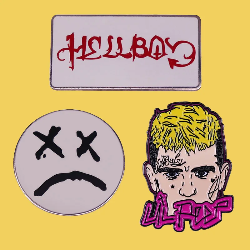 Металлические броши-значки в стиле панк-рок, звезда, Лил, Пип, хип-хоп