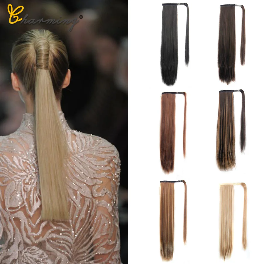 Очаровательные 24 &quotДлинные прямые Конские хвосты для женщин термостойкие