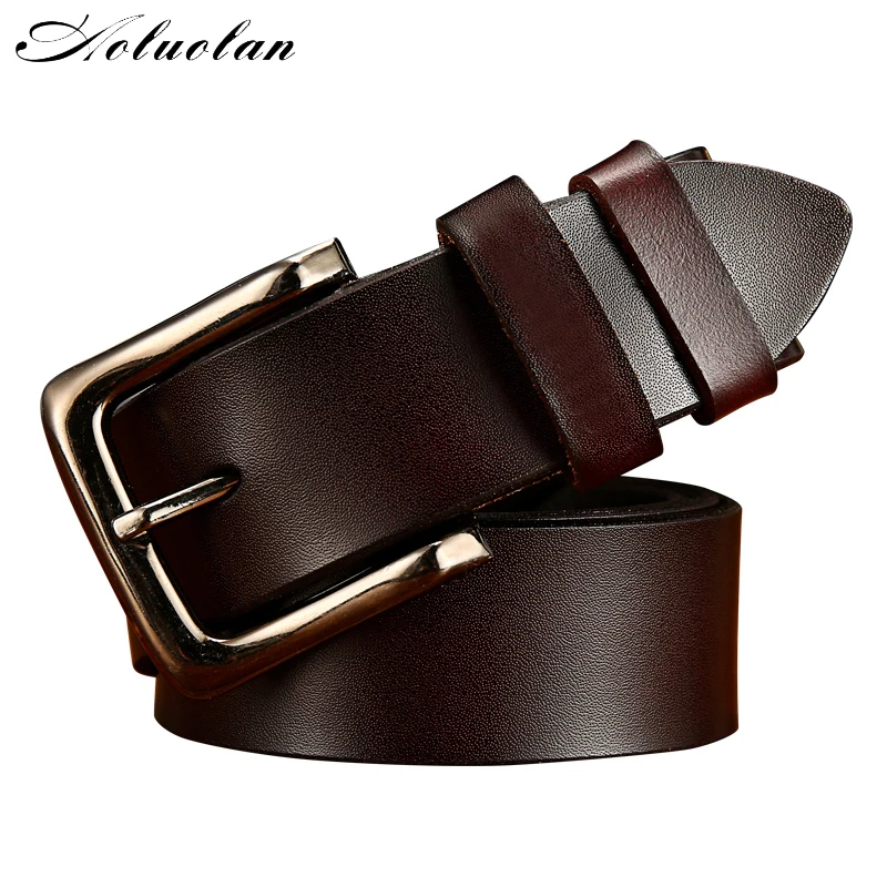 Aoluolan new Popular men's fashion design belt high quality alloy pin buckle waist high quality belt