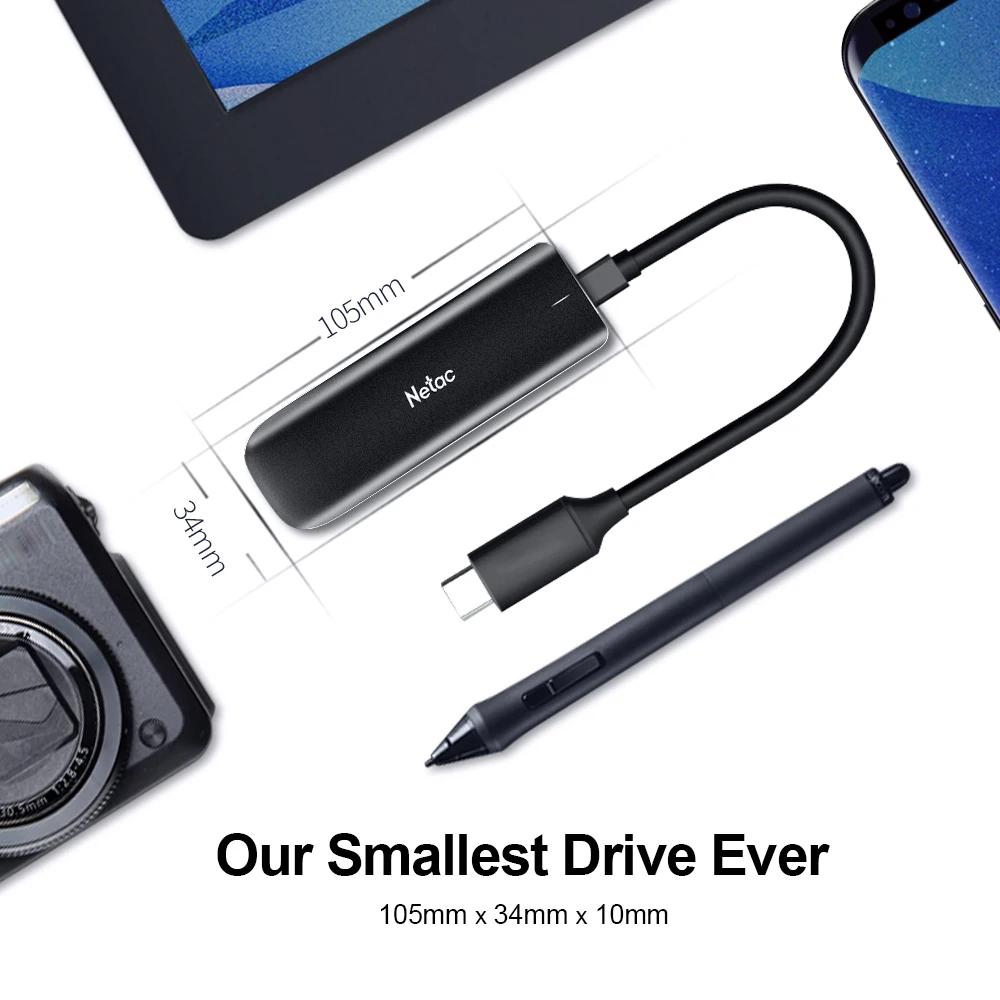 Портативный внешний SSD накопитель Netac 1 ТБ 2 500 Гб 250 ГБ USB 3 для ноутбука ПК на