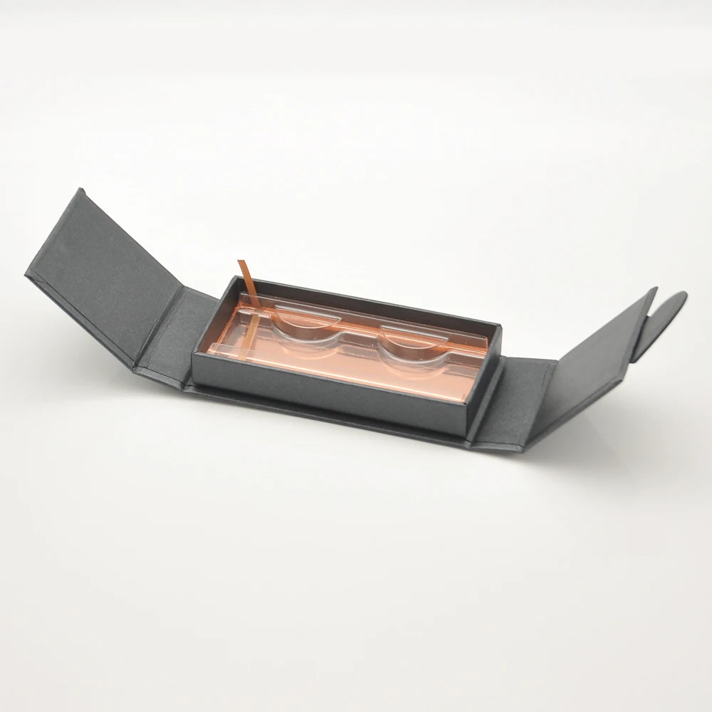 

Wholesale Eyelash Packaging Box Lash Boxes Package Custom Magnetic Book style Black False Eyelashes Makeup Storage Case Vendors