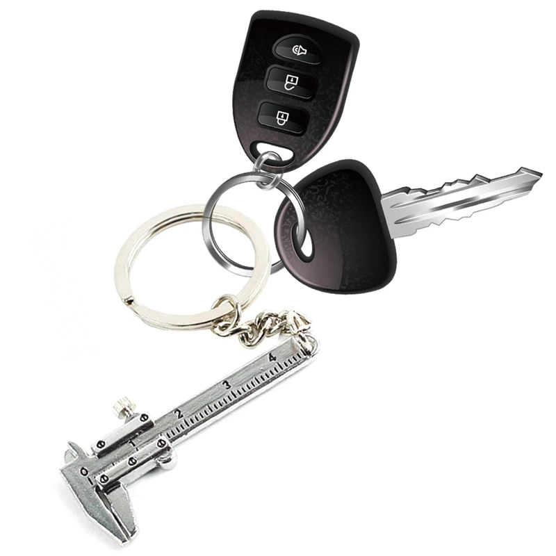 

Key Chain Ring Metal Mini Vernier Caliper Style Car Styling Decoration Keychain Pendant Universal For BMW Mazda