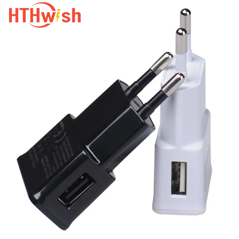 

HTHwish Usb Charger Travel EU Plug Charging Adapter portable Dual Wall charger Mobile Phone cable For iphone Samsung xiaomi
