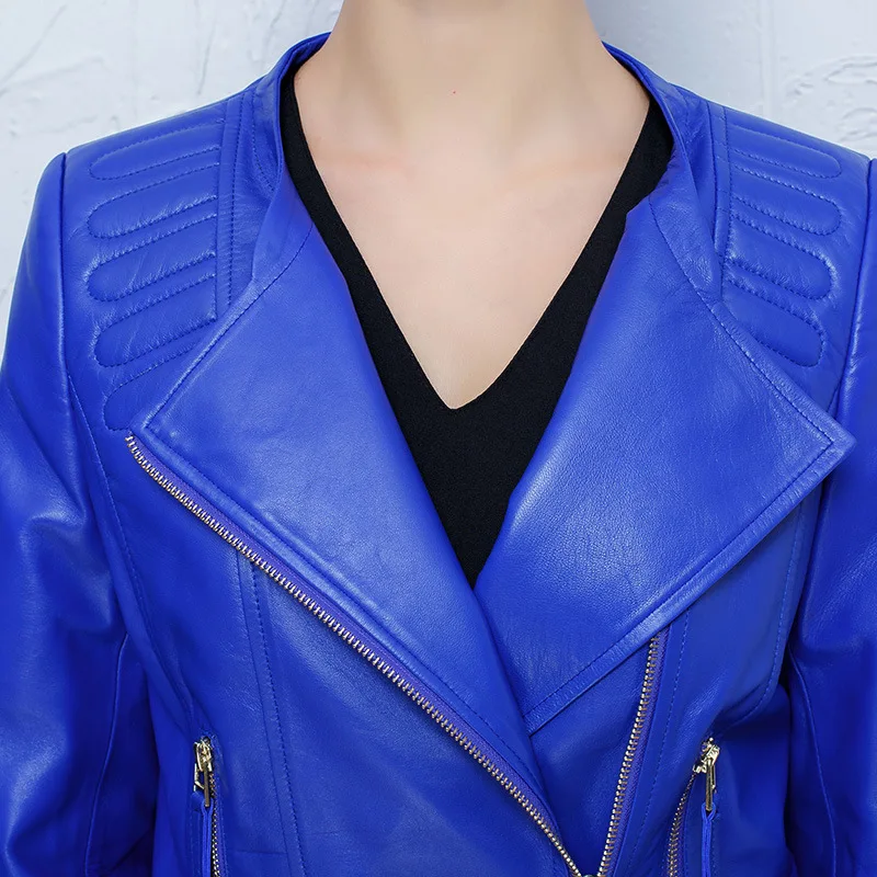 Женская куртка из натуральной кожи байкерская женская одежда 2020 приталенная