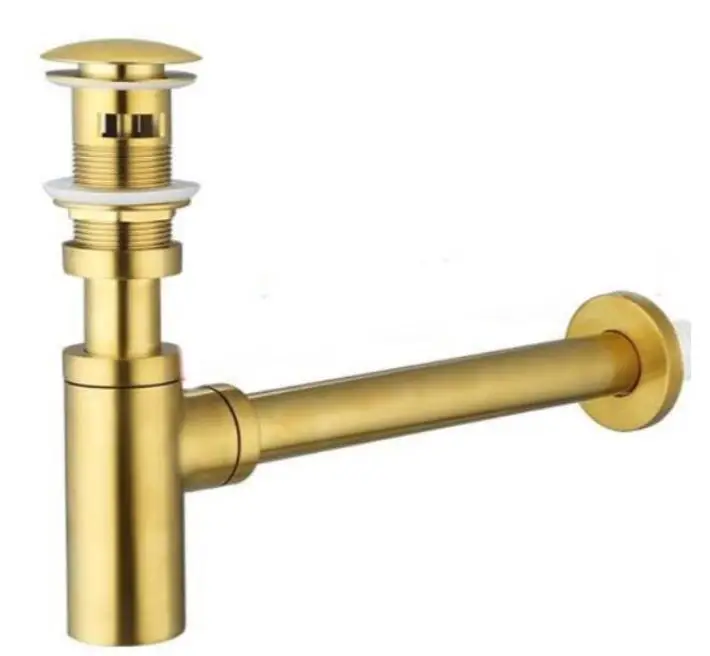 with hole set Кран для раковины из нержавеющей стали матовый золотой цвет кран для ванной комнаты Водопад смеситель настенный кран туалетный кран для ванной BL024 - Цвет: with hole set