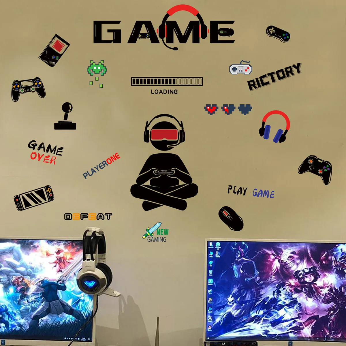 

Classic Game Cartoon Wall Stickers for Baby Room Door Decoration Stickers Child Room Decor Waterproof Vinyl Hd Wall Decal Kawaii