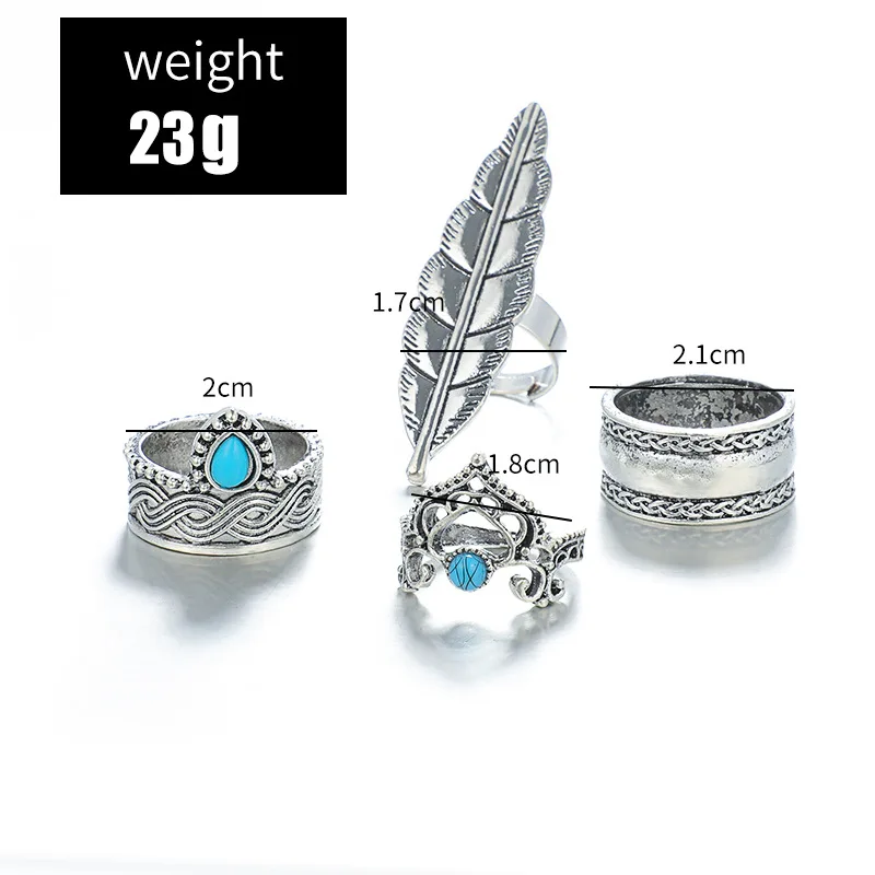 Женские марочные кольца docona набор колец средней длины из синего металлического