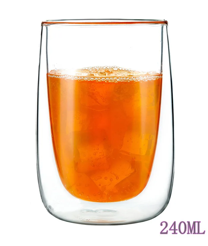 240ML-ttumblers Эспрессо чай молоко чашка двойной прозрачный стекло теплоизоляция питьевые бокалы вино виски пиво коктейль бокал для вина - Цвет: 240ML-ttumblers