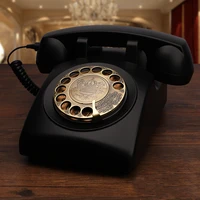 Red Retro Telephones Corded Antique Rotary Dial Telephone Vintage Classic Phone for Home Office Decor Novelty Gift for Antique