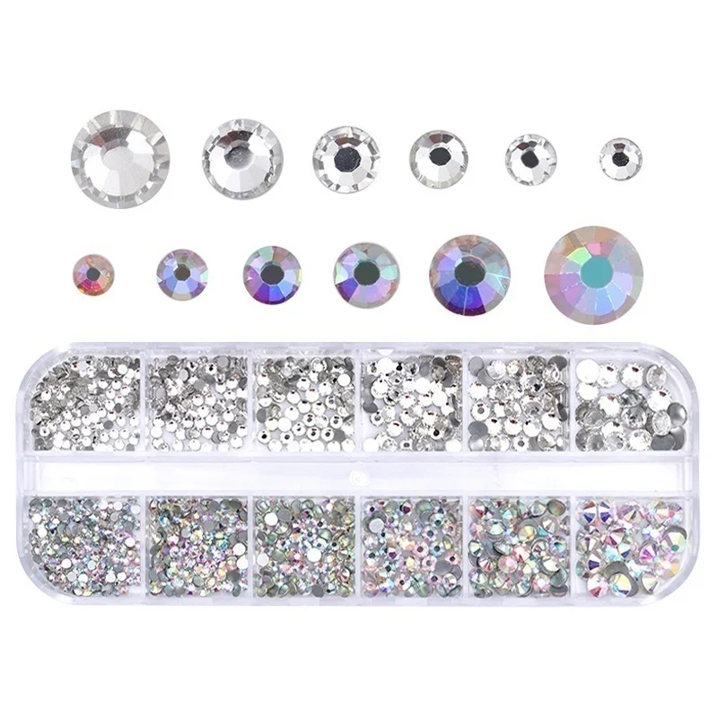 Ювелирные украшения с бриллиантами 12 квадратных коробок для маникюра|Стразы и
