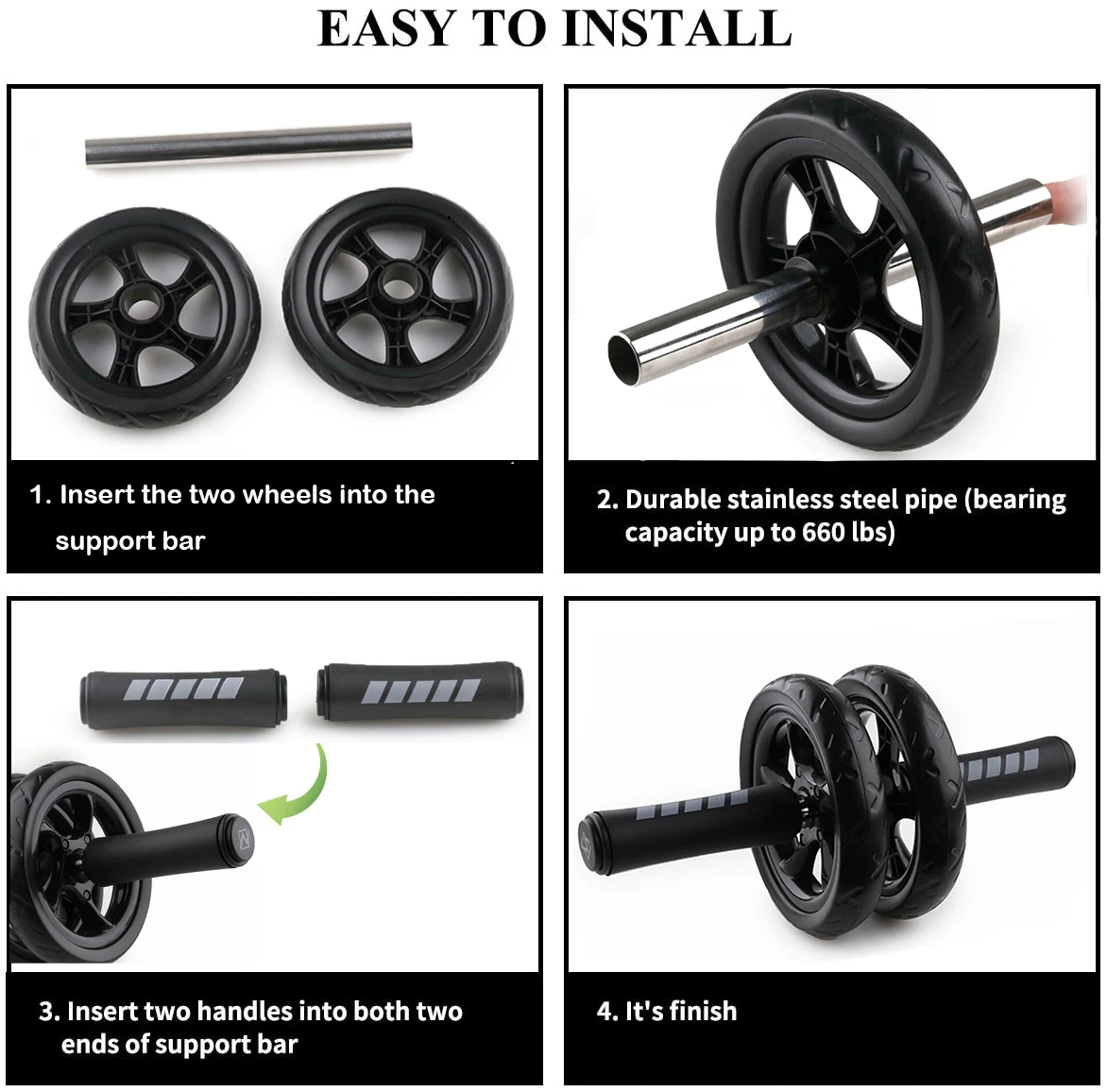 AB Roller Non-slip 15CM Tire Pattern Fitness Gym Exercise Abdominal Wheel Roller images - 6
