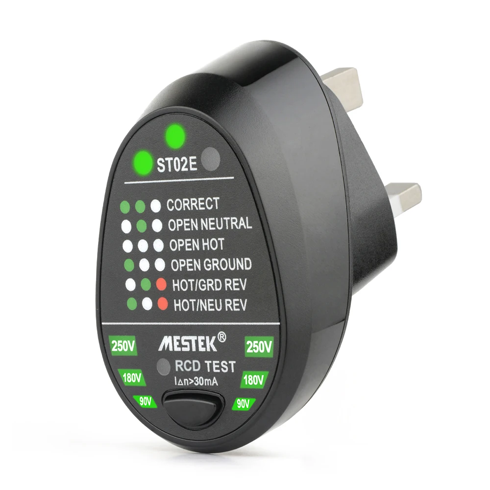 MESTEK RCD кабельный трекер для электрической розетки тестер заземляющего провода