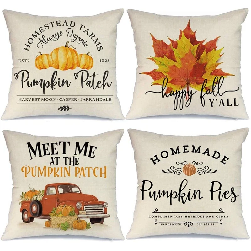 

Осенние наволочки, кленовые листья, фермерские декоративные подушки для осени, День благодарения, Осенние украшения, наволочки