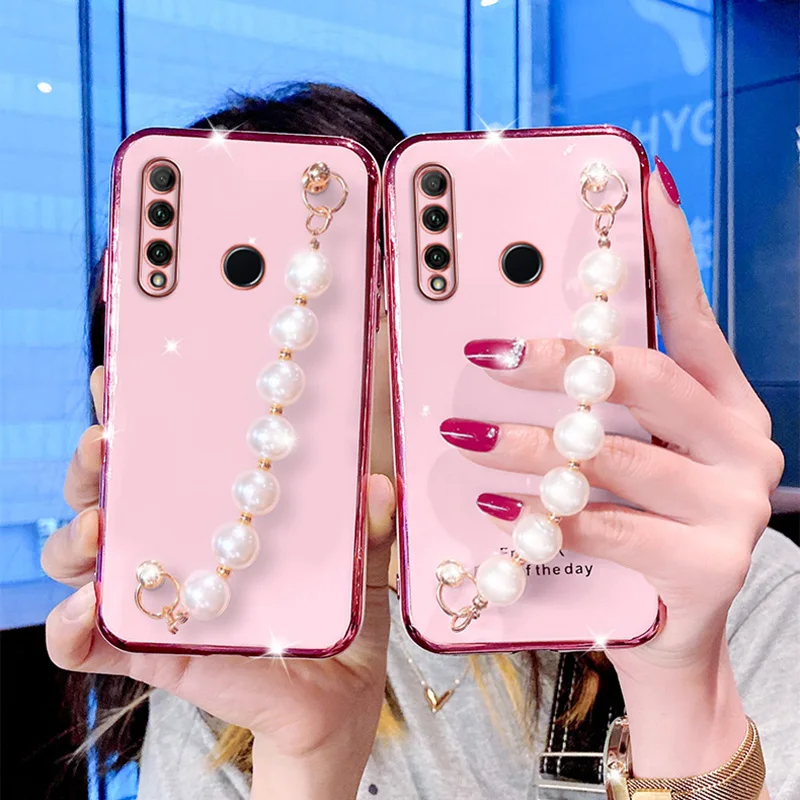 

Pearls Wrist Chian Strap Case For Huawei P30Lite P20 P30 P40 P50 Mate 10 20 20X 30 40 Pro Y5 Y9 Y9Prime Y6 Y9S bracelet Cover