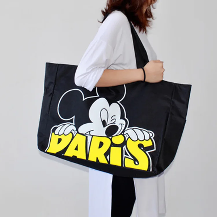Диснеевский Микки Сумка из узорчатой ткани Минни Маус мультфильм женская сумка