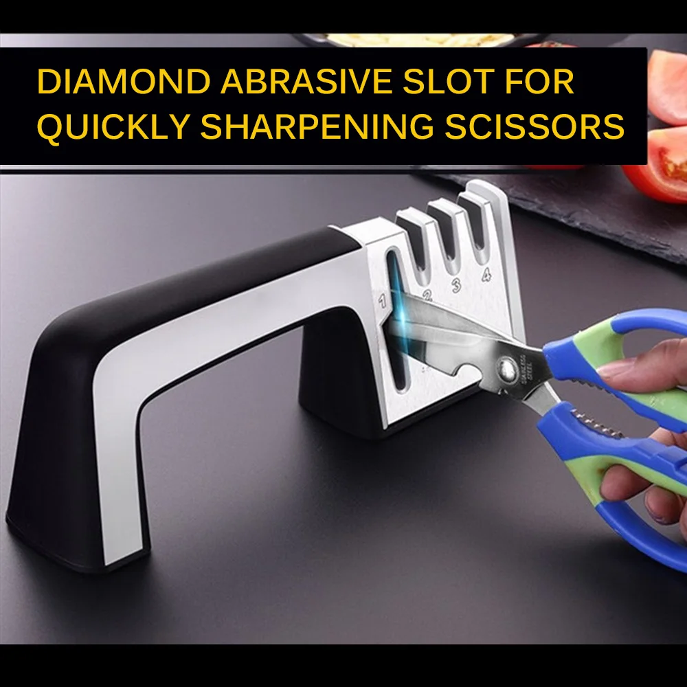 

4-в-1 Ножи и заточка для ножниц профессиональный 4-х ступенчатый грубая средней приспособление для точной заточки лезвия инструмент для зато...