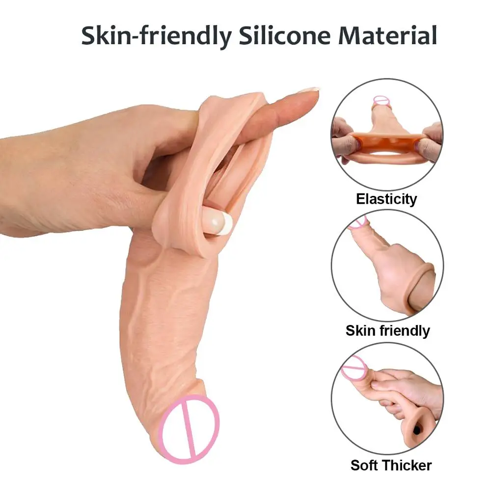 Реалистичный фаллоимитатор для увеличения пениса вибратор удлинитель