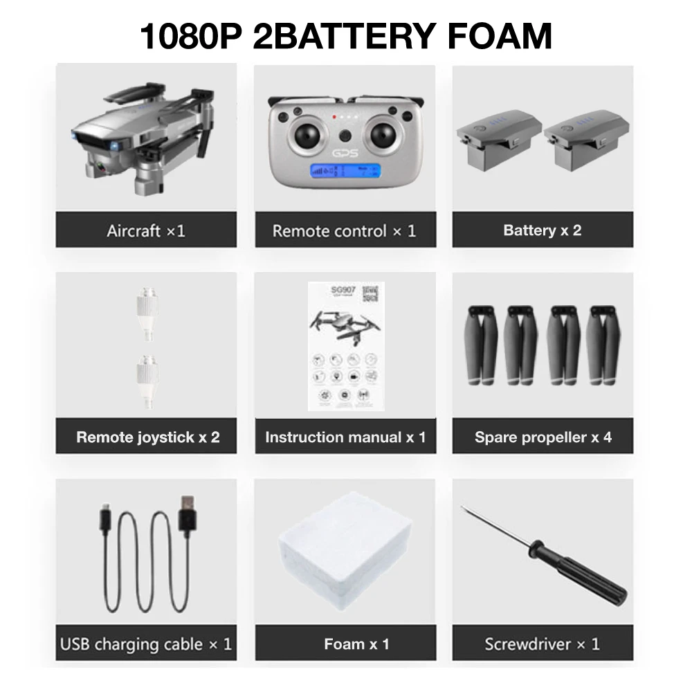 5G 1080P GPS 2B FOAM SG907 gps Дрон Профессиональный 4K HD Двойная камера X50 зум 5G wifi FPV RC Квадрокоптер следуй за мной складной селфи дроны VS S167 SG906 - Цвет: 5G 1080P GPS 2B FOAM