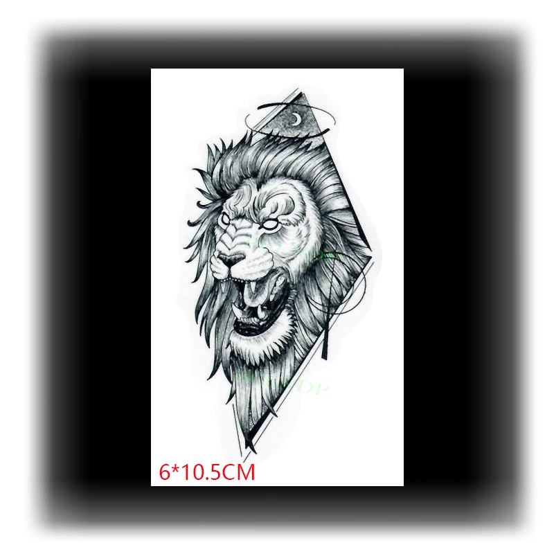 Водостойкая Временная тату-наклейка ins Lion свирепый крутой сексуальный боди-арт