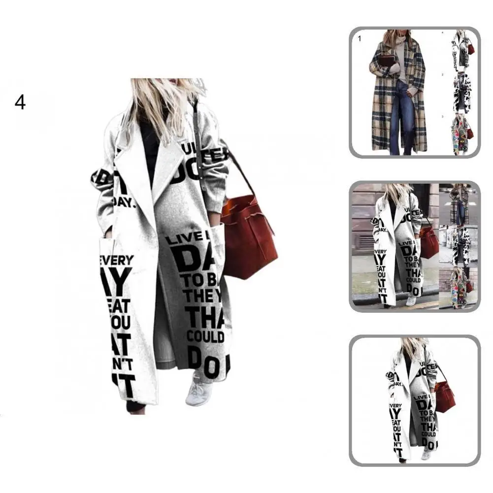 

Cardigan Coat Charming Women Coat Casual Windproof Stylish Big Pockets Lady Vintage Coat