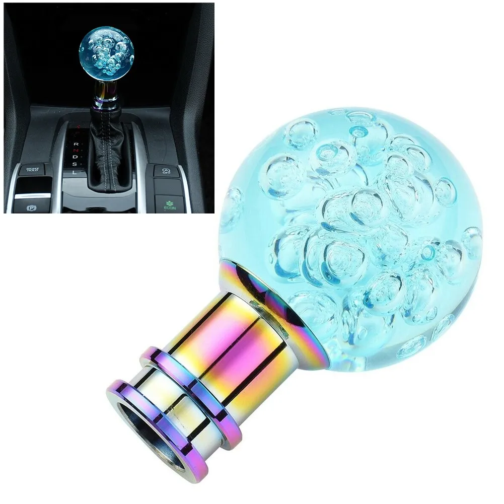 

1 Pc Car Manual Gear Knobs Lever Shift Lever Knob Auto Trans Decorative Handle Head Ball Light Blue Acrylic Replace Accessories