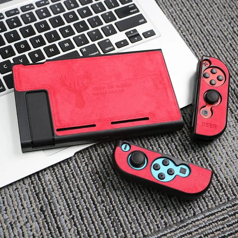 Red Shell Тканевый чехол, силиконовый защитный чехол для задней панели Joy-Con, защита от пота, для переключателя с переключателем, с защитой экрана - Цвет: Red Shell