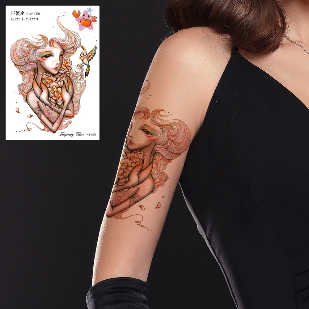 

Искусственные татуировки с созвездиями, Переводные водостойкие наклейки, водостойкие Временные татуировки, для женщин и мужчин, макияж для...