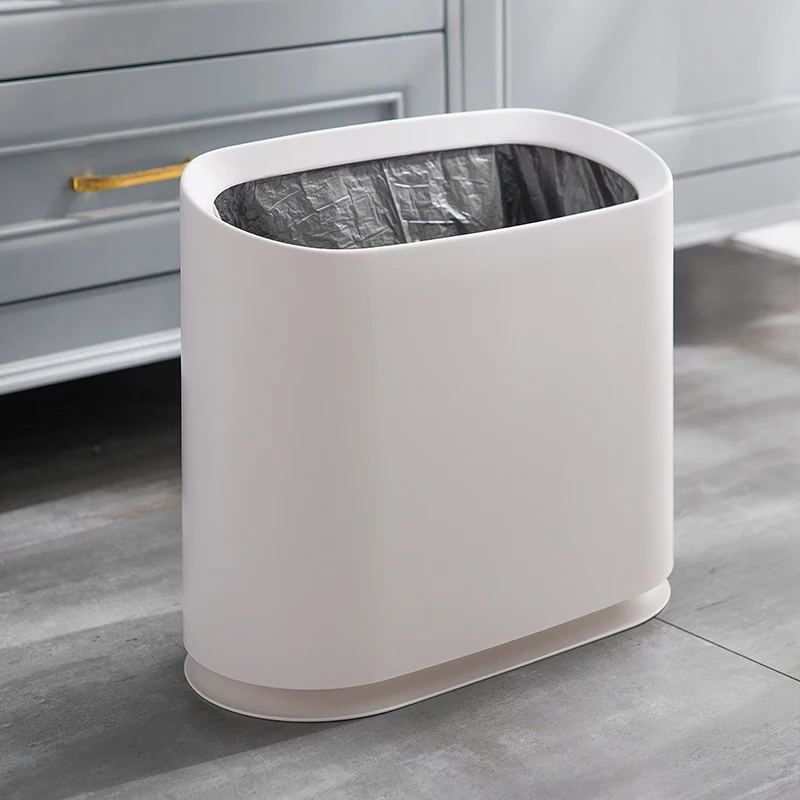 Мусорное ведро для туалета в гостиную пластиковое с прорезями овальное