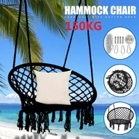 150 kg nordic cotton rope hammock hanging chair handmade knitted indoor outdoor kids swing bed macrame swing chairs