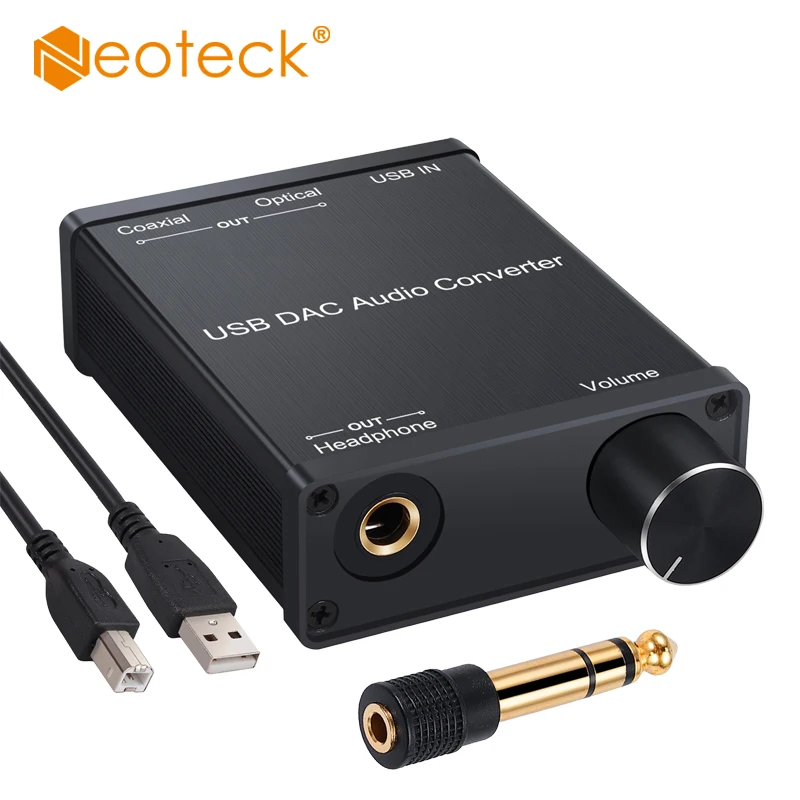 Конвертер Neoteck USB в Коаксиальный S/PDIF цифро аналоговый сигнал с усилителем для