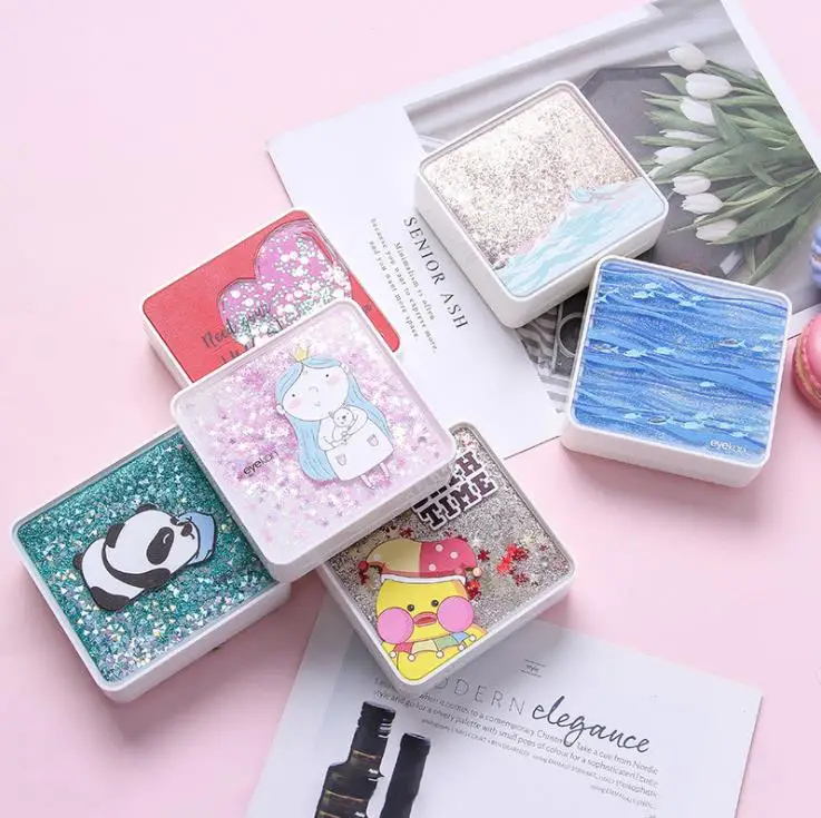 Дорожный мультяшный набор для ухода за глазами держатель контактных линз чехол