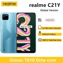 realme C21Y Russian Version 4GB 64GB Smartphone Octa-core Processor 6.5inch HD Display 5000mAh Battery 13MP Triple Camera Phone