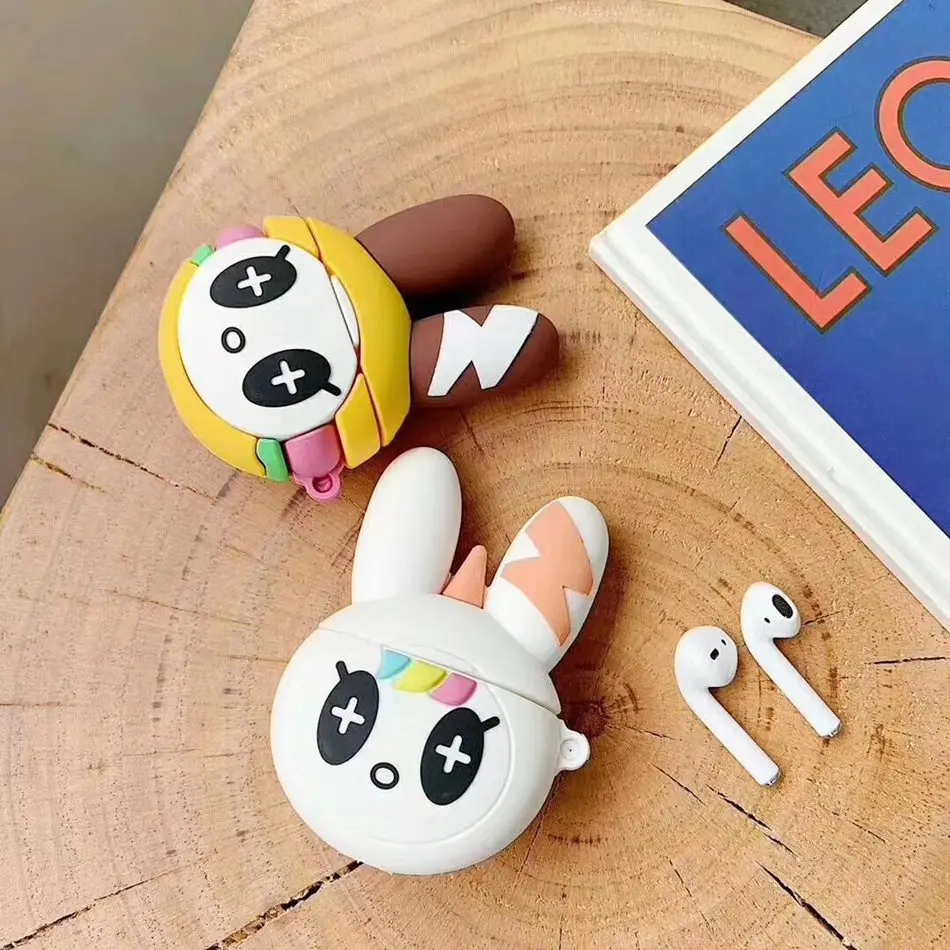 3D чехол для наушников для AirPods, силиконовый чехол с милым мультяшным изображением сакуры, Розовая звезда, Крыло ангела, чехол для Apple Air pods, 2 кольца на палец