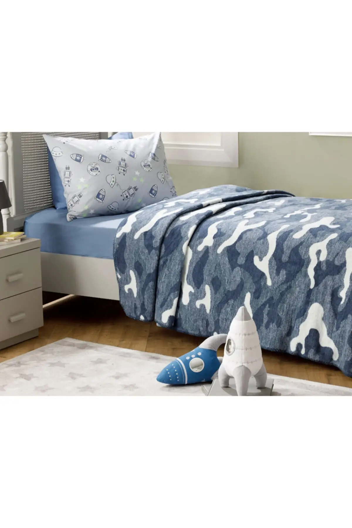 

Одеяло хлопковое в стиле милитари для мальчиков, 150x200 см