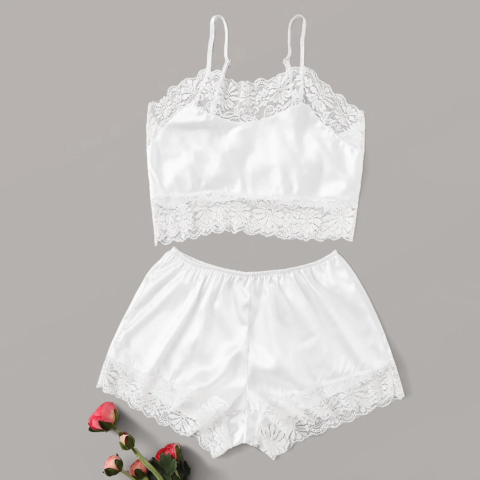 Женские кофточка от пижамы комплекты с шортами модное Сексуальное Кружевное