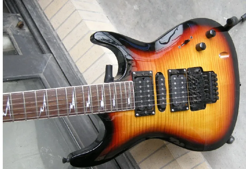 

Free shipping highest quality new Rosewood fingerboard black hardware sunburst J E M Electric guitar with Tremolo bridge 7yue19