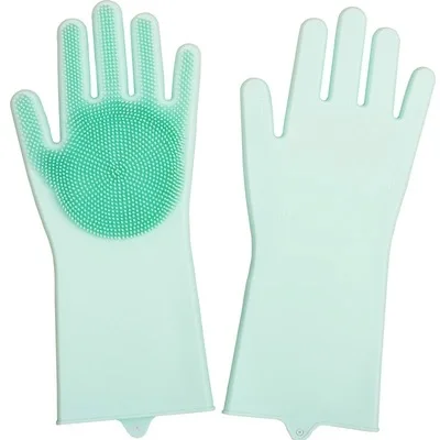 

1Pair Silicone Kitchen Cleaning Gloves Magic Silicone Dish Washing Glove for Household Scrubber Rubber Kitchen Clean Tool