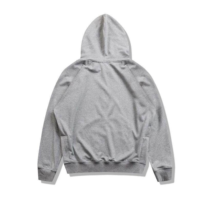 Толстовка с капюшоном qoolxcwear Мужская черная плотная серая уличная одежда брендовая одежда однотонная Повседневная свободная толстовка на молнии качественный хлопковый топ 2606