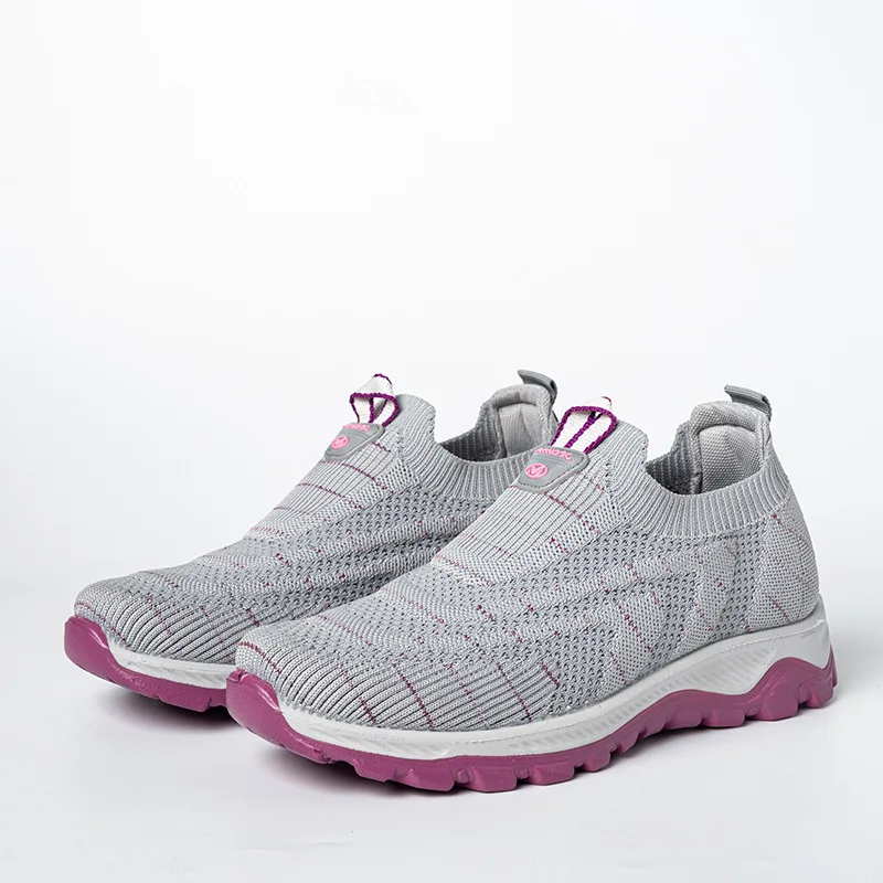 

Women Vulcanized Shoes Sneakers 2021 Summer Ladies Trainers Knitted Sock Shoes Female Slip-on Flats Shoes Zapatos De Mujer