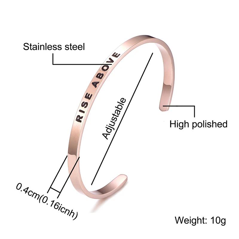Браслет на запястье женский из нержавеющей стали Серебристый Регулируемый