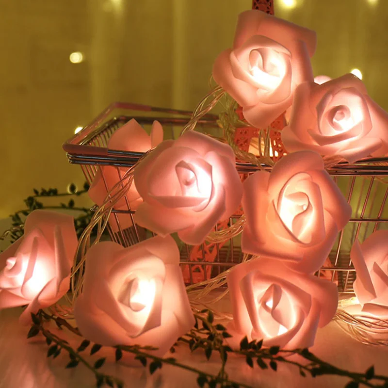 

LED Rose Imitation Flower Battery Box Light String Wedding Party Decoration