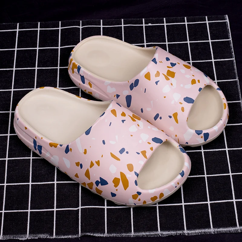 

WEH Slippers men Camouflage Pattern Outdoor Flip Flops Summer Beach Sandals Fish Mouth Slippers Printed Women's Non-slip Slides