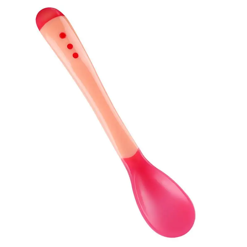 

1pc 3 Colors Heat Sensing Temperature Spoon For Kids Boys Girls Silicone Spoon Feeding Baby Spoons Toddler Flatware