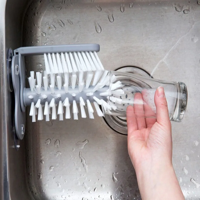 

Cup Scrubber Glass Cleaner Bottles Brush Suction Wall Lazy Cup Brushes Glass Cleaning Rotating Suction Kitchen Cleanning Tools